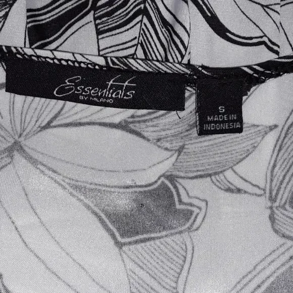Essentials by Milano Sz S Black & White Print Dress - Picture 5 of 5